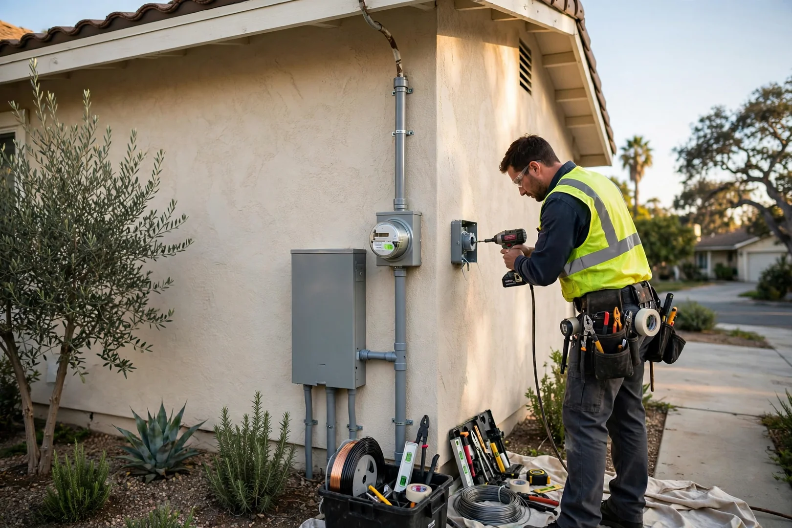 Exterior meter socket and service entrance upgraded on a Santa Clara single-family home